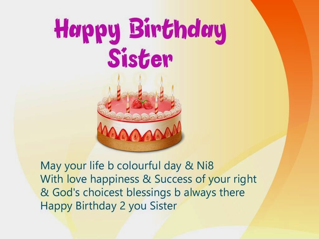 birthday wishes images for sister