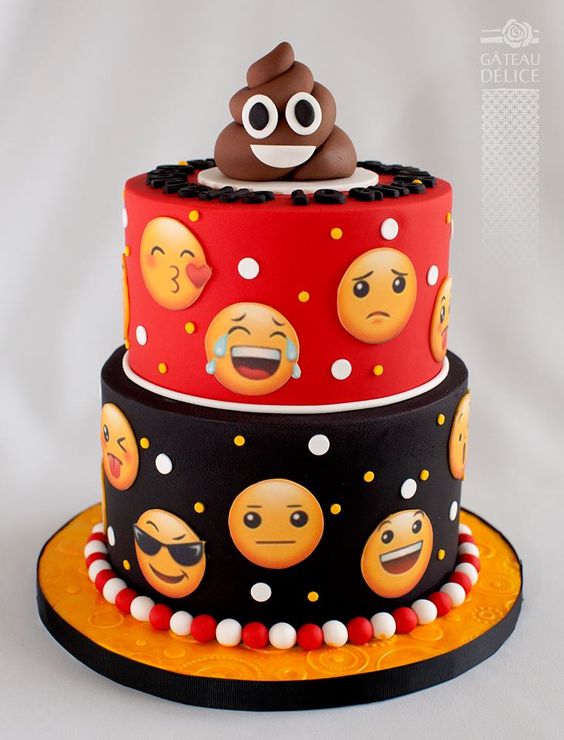 emoji birthday cake