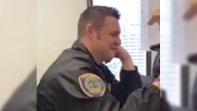 Houston cop burst into tears when daughter sings ‘Happy Birthday’