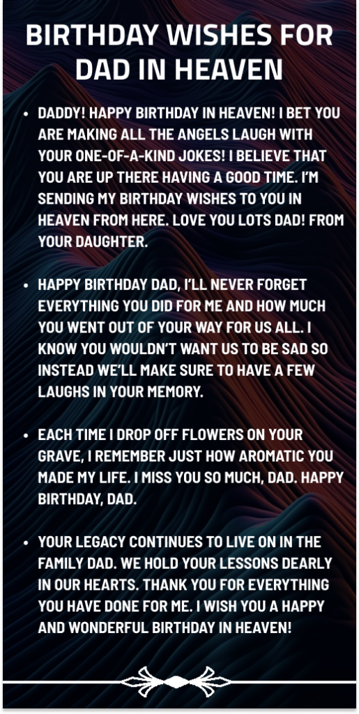 Birthday Wishes for Dad in Heaven