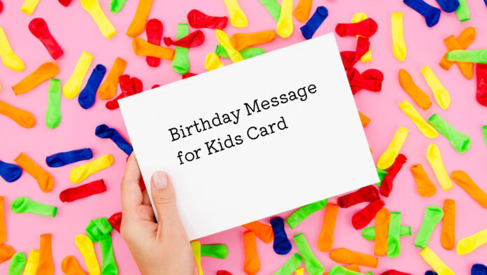 birthday message for kids card
