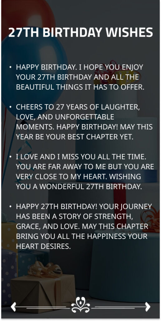 27th birthday wishes