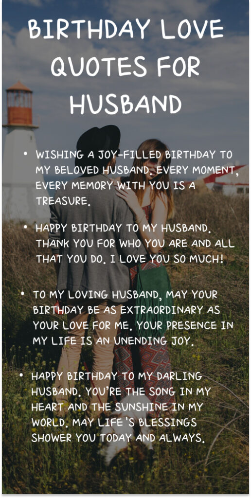 Birthday Love Quotes for Husband