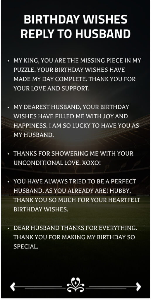 Birthday Wishes Reply to Husband