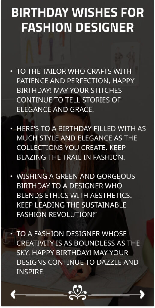Birthday Wishes for Fashion Designer friends