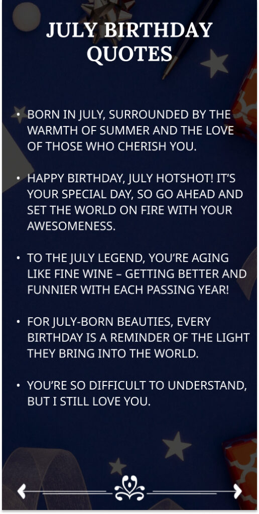 July Birthday Quotes