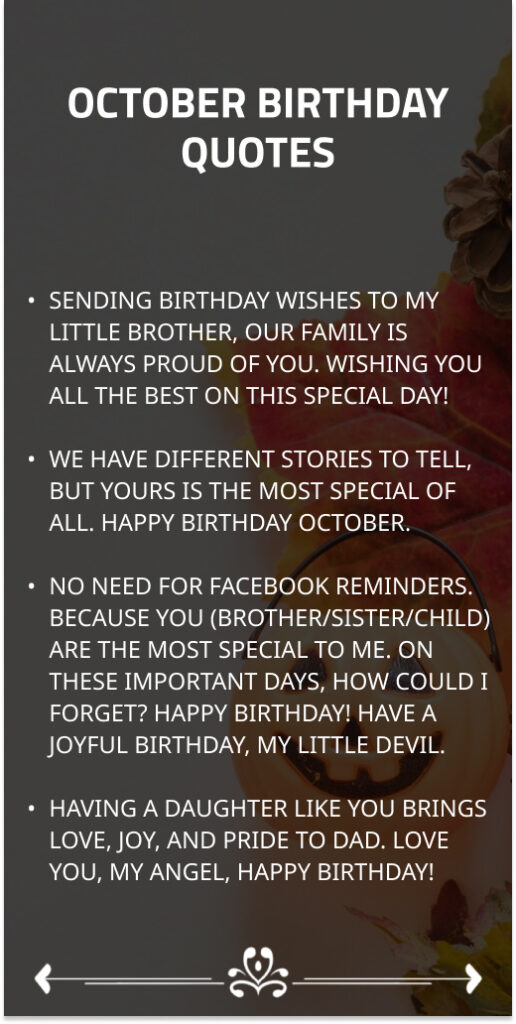 October Birthday Quotes