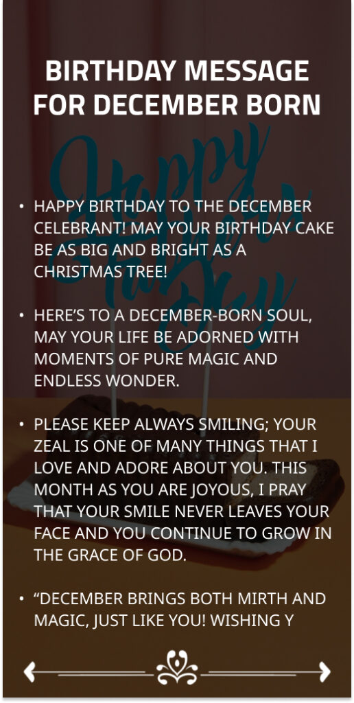 Birthday Message for December Born