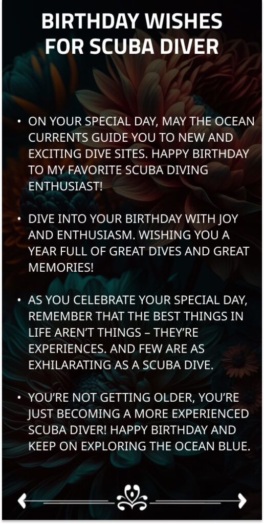 scuba diving birthday wishes	