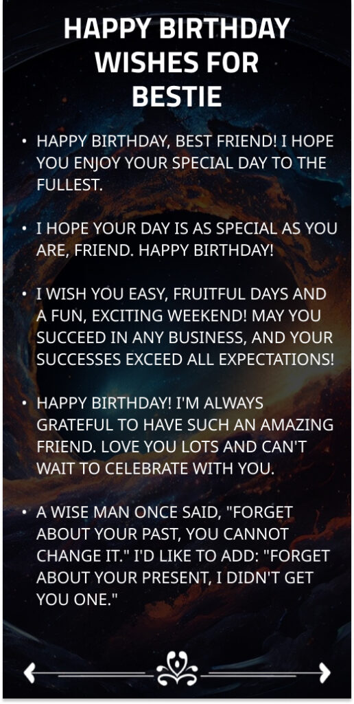 Happy Birthday Wishes for Bestie