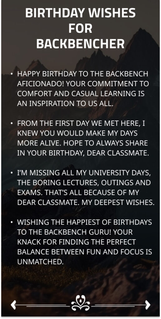 Birthday Wishes for Backbencher
