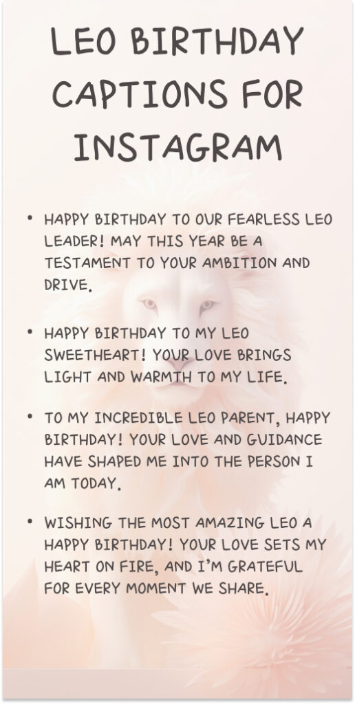 Leo Birthday Captions for Instagram