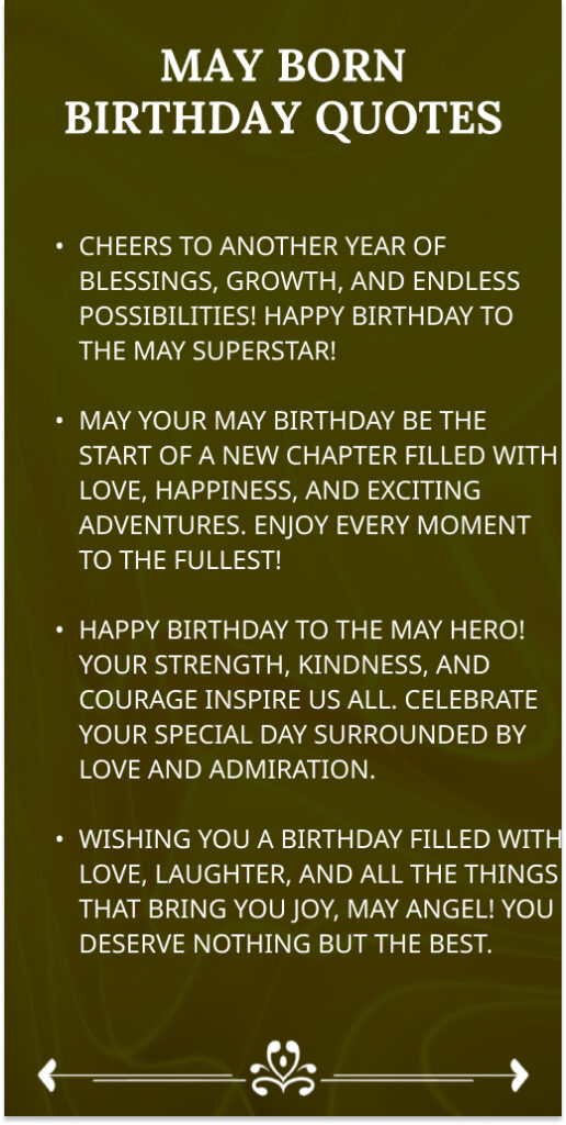 May Birthday Quotes