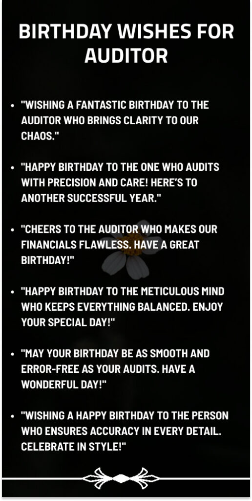 Birthday Wishes for Auditor
