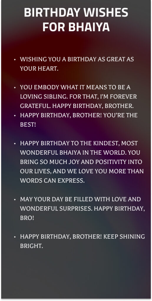 Birthday Wishes for Bhaiya