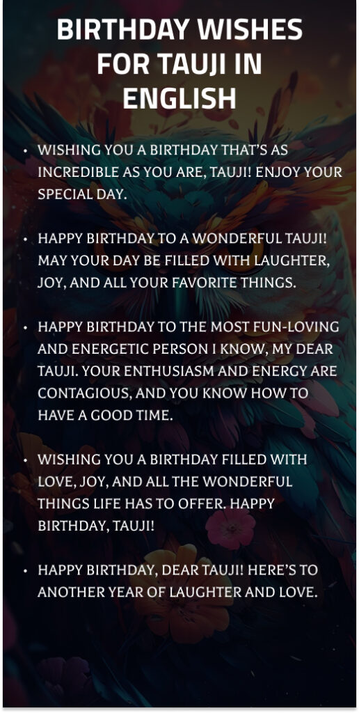 Birthday Wishes for Tauji in English
