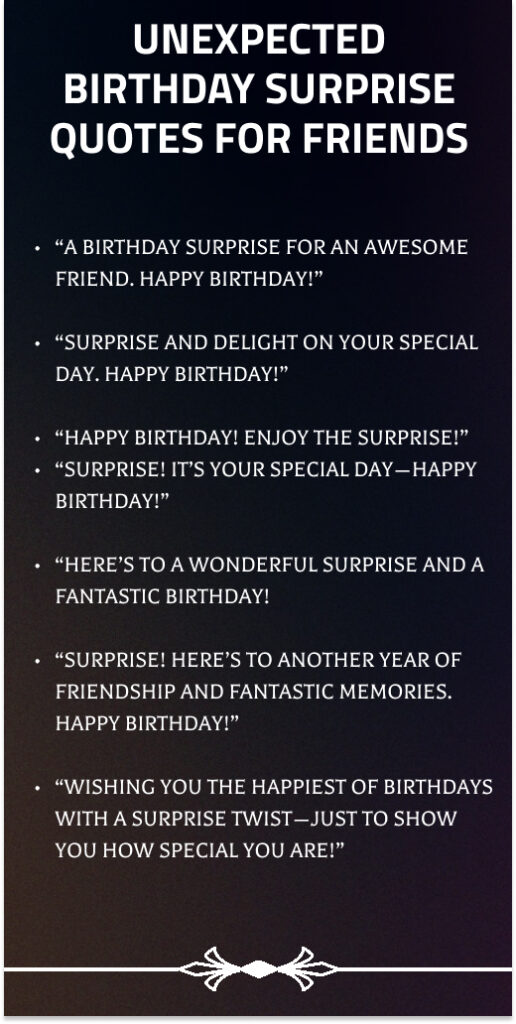 Thanks for Surprise Birthday Celebration Quotes