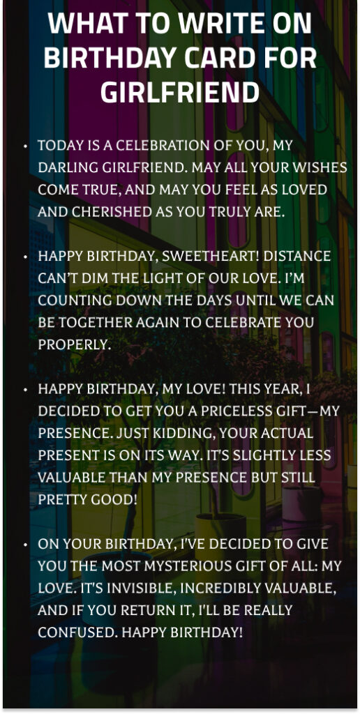 What to Write on Birthday Card for Girlfriend