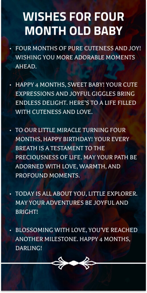 Wishes for Four Month Old Baby