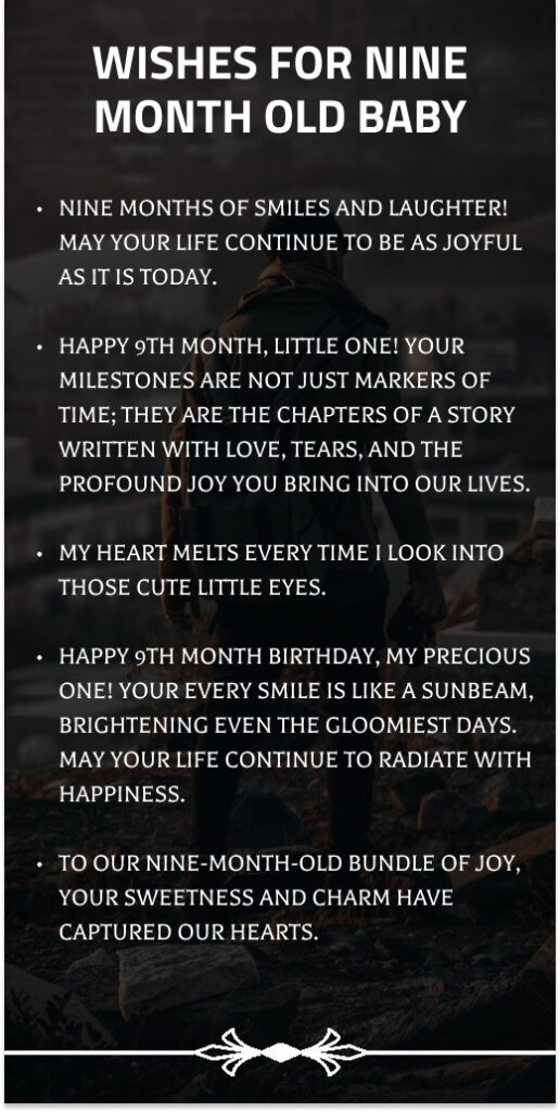 Wishes for Nine Month Old Baby