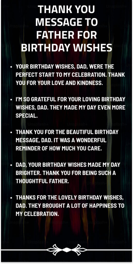 thank you messag eto father for birthday wishes