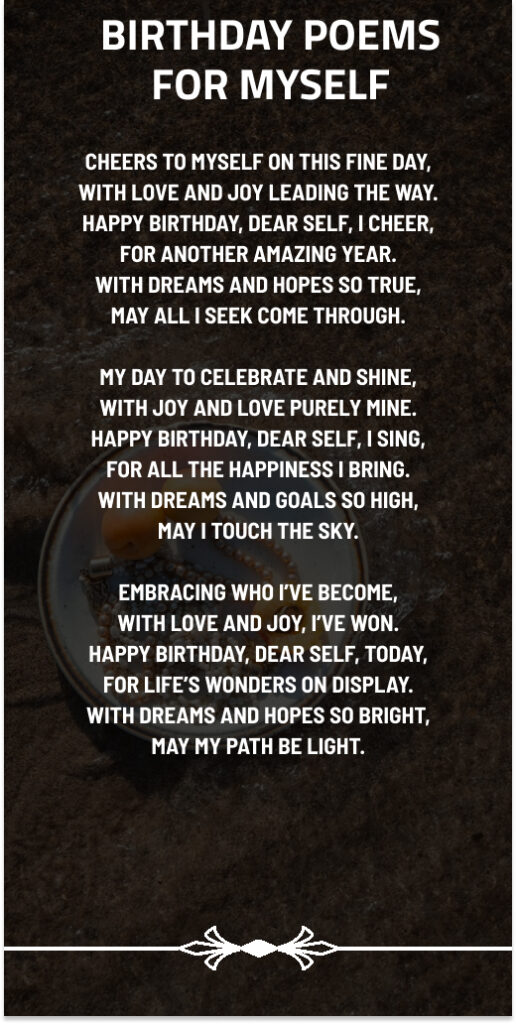 Happy Birthday to Myself Poem
