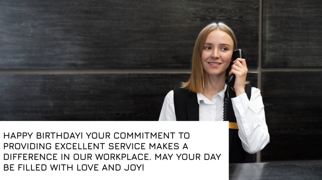 Birthday caption for Receptionist