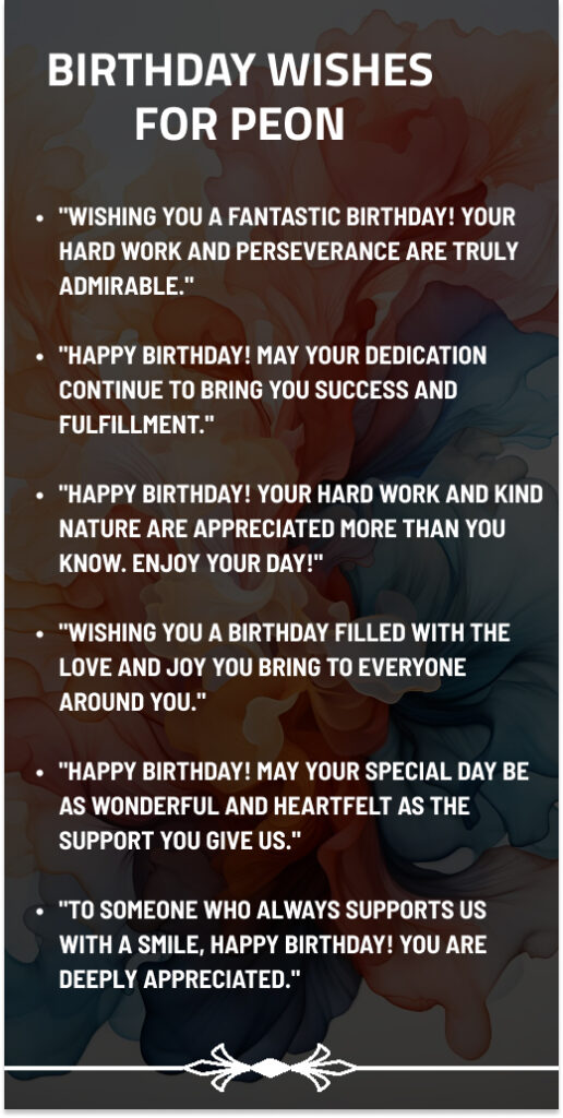 Birthday Wishes For Peon