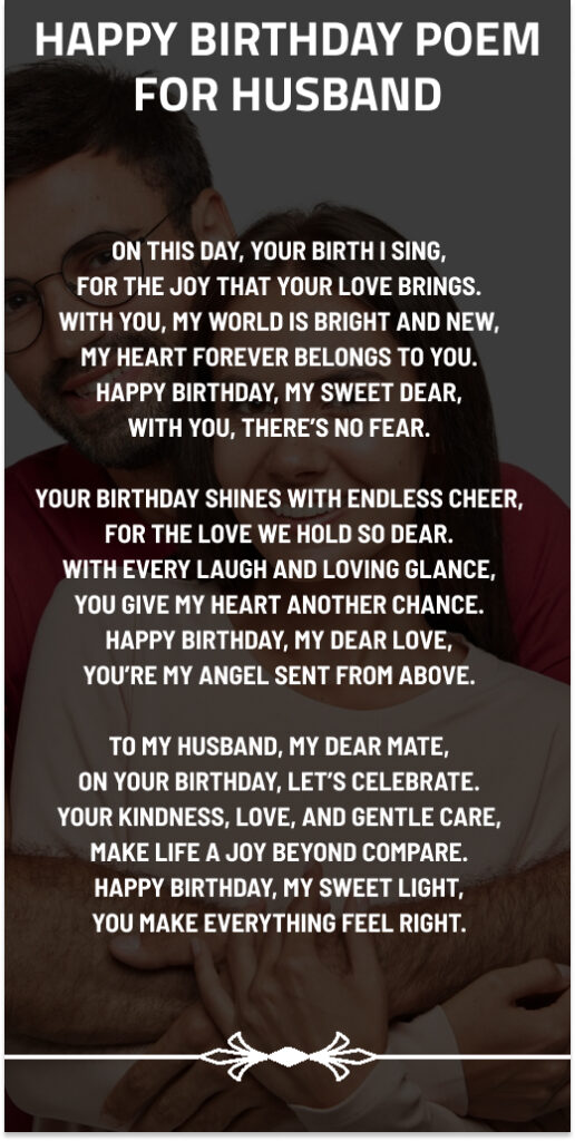 Happy birthday poem for husband