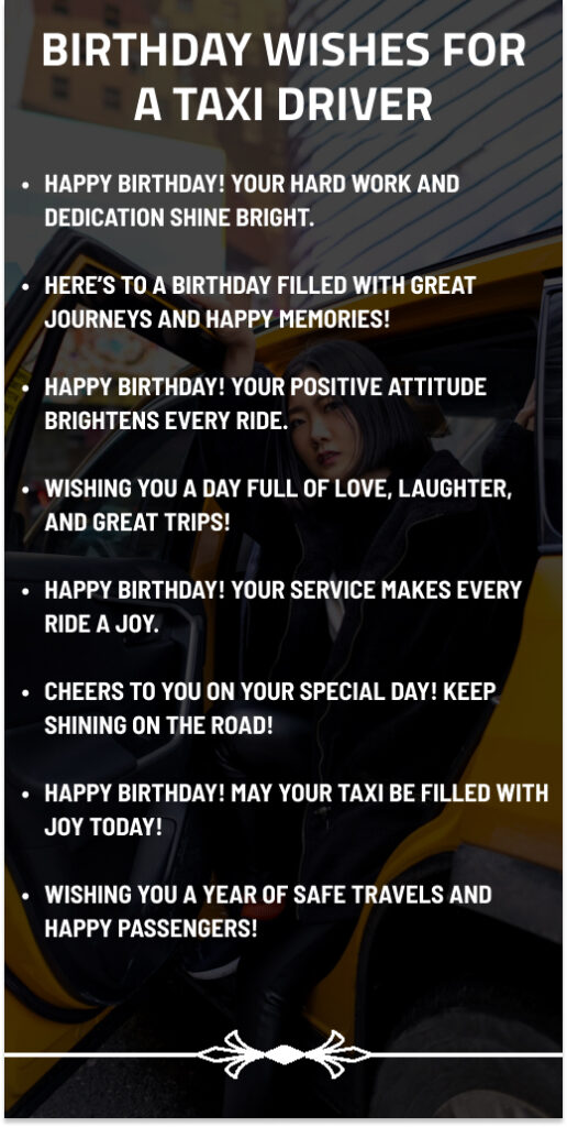 Birthday Wishes for a Taxi Driver