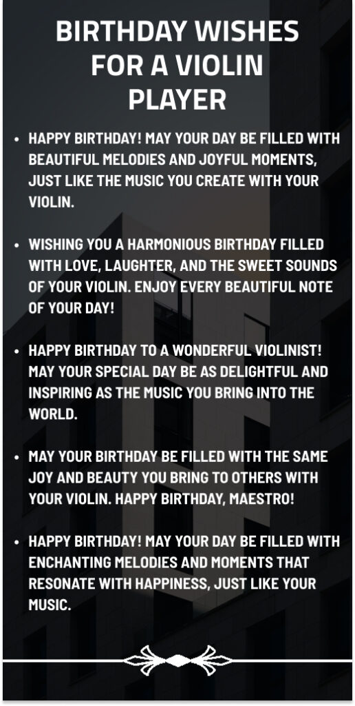 Birthday Wishes for a Violin Player