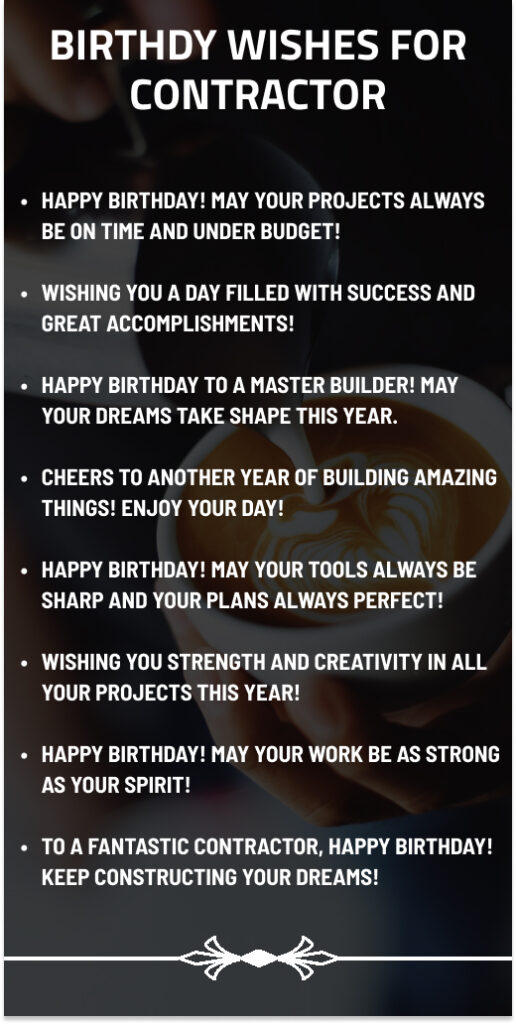 Birthdy Qutes for Contractor