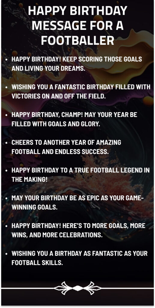happy birthday message for a footballer