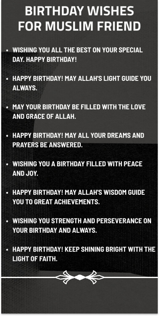 Birthday Wishes for muslim friend