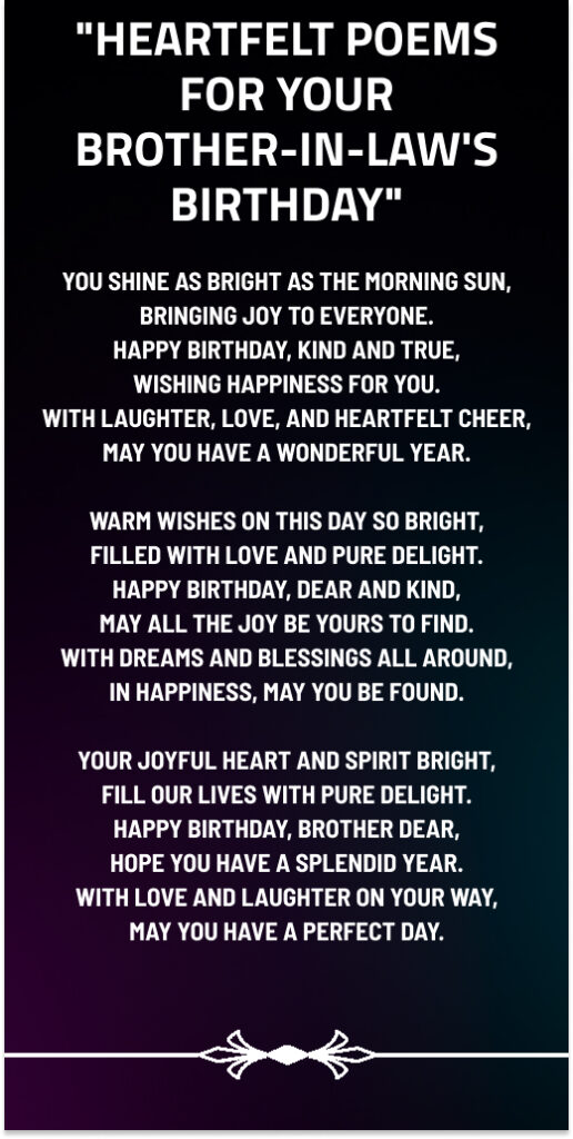 Top Happy birthday brother in law poems in english