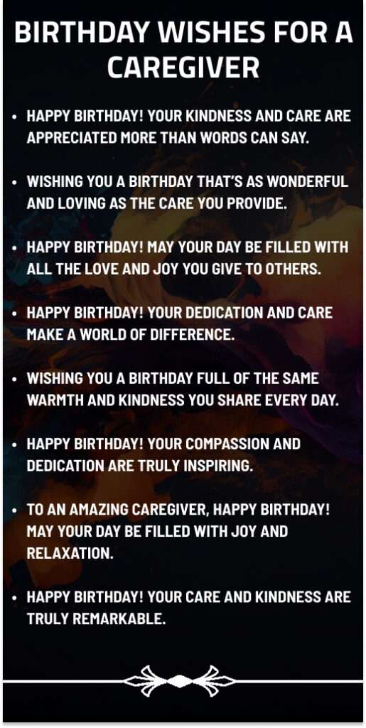 Birthday Wishes for a Caregiver