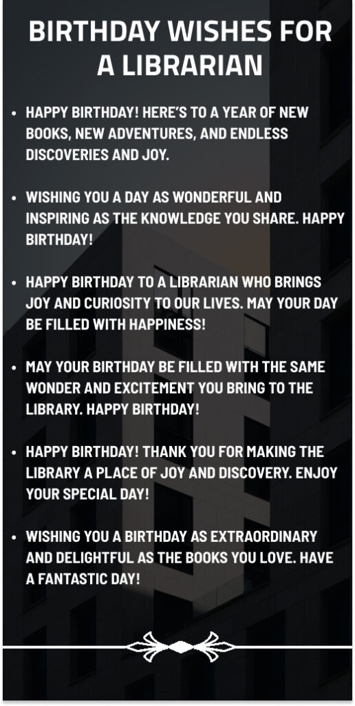 Birthday Wishes for a Librarian