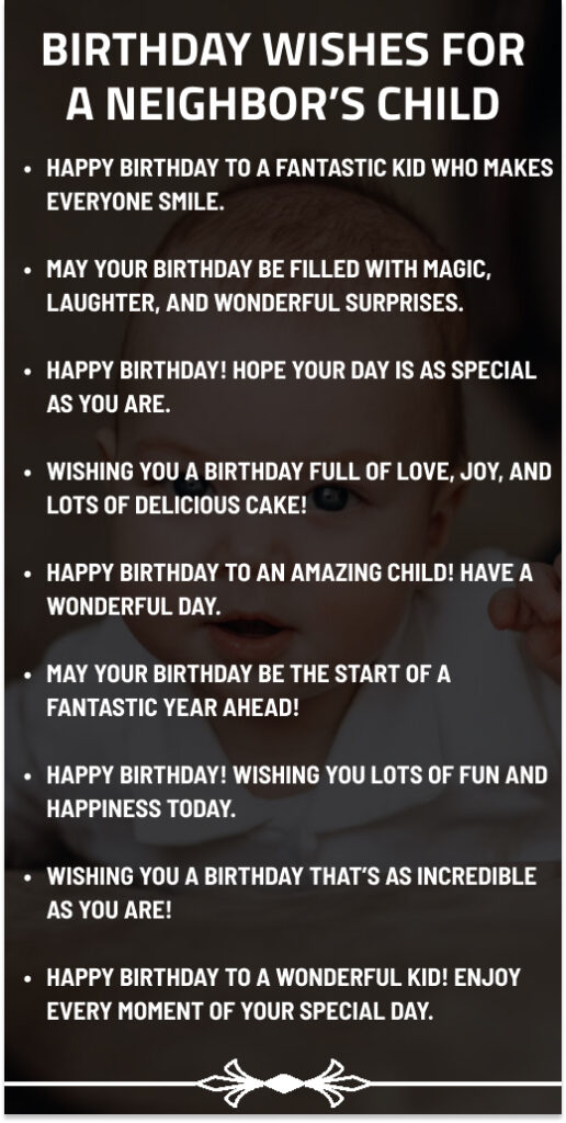 Birthday Wishes for a Neighbor’s Child