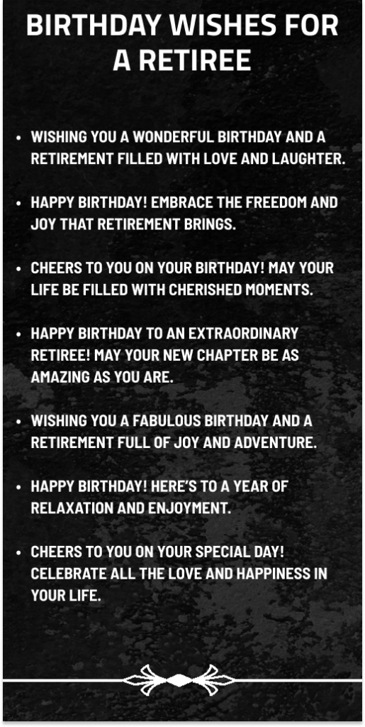 Instagram wishes for a Retiree