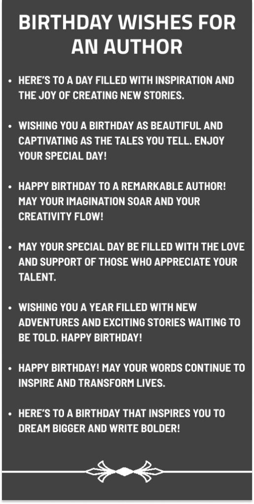 Birthday Wishes for an Author