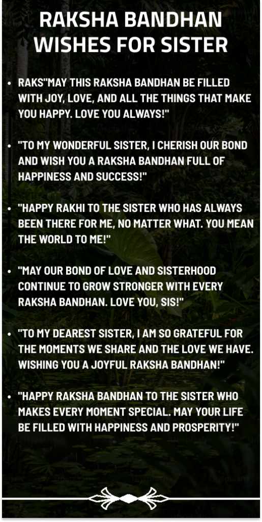 Raksha Bandhan Wishes for Sister