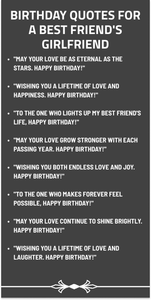 Birthday Quotes for a Best Friend's Girlfriend